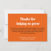 Carte de remerciements enseignant personnalisé (Dos)