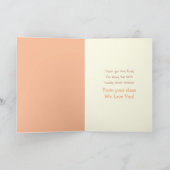 Carte De Remerciements Enseignante de l'école du dimanche forme des pouss (Intérieur)