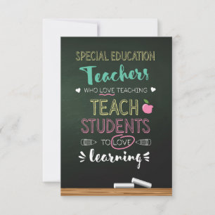 Carte De Remerciements Enseignants De L'Éducation Spéciale Qui Aiment Ens