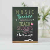 Carte De Remerciements Enseignants De Musique Qui Aiment Enseigner (Debout devant)