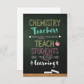 Carte De Remerciements Enseignants En Chimie Qui Aiment Enseigner (Devant / Derrière)