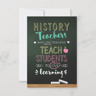 Carte De Remerciements Enseignants en histoire qui aiment enseigner