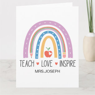 Carte De Remerciements Enseigner Amour Inspirer Enseignant