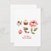 Carte De Remerciements Ensemble d'illustrations d'aquarelle avec fleurs l (Devant / Derrière)