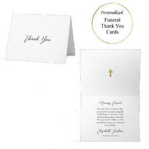 Carte De Remerciements Enterrement chrétien orthodoxe à écriture classiqu