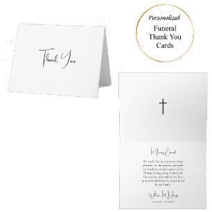 Carte De Remerciements Enterrement chrétien orthodoxe de script minimalis
