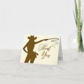 Carte De Remerciements Enterrement de vie de jeune fille Cowgirl Whip (Devant)