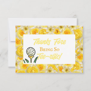 Carte De Remerciements Enterrement de vie de jeune fille Golf Lemon Jaune