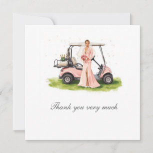Carte De Remerciements Enterrement de vie de jeune fille golf sur terrain