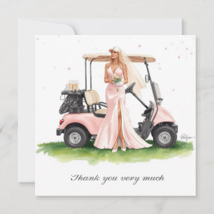 Carte De Remerciements Enterrement de vie de jeune fille golf sur terrain