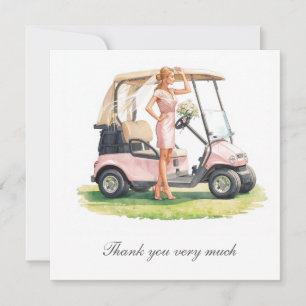 Carte De Remerciements Enterrement de vie de jeune fille golf sur terrain