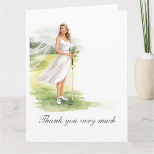 Carte De Remerciements Enterrement de vie de jeune fille golf sur terrain