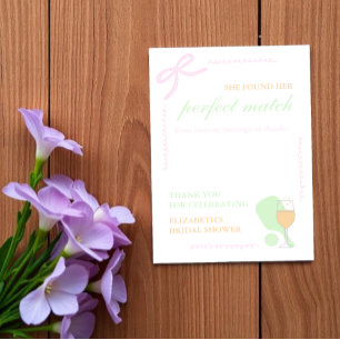 Carte De Remerciements Enterrement de vie de jeune fille Pickleball et Pr