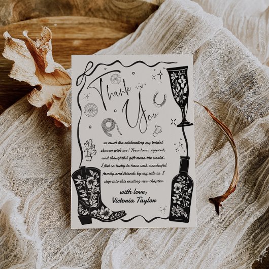 Carte De Remerciements Enterrement de vie de jeune fille sur le thème du 