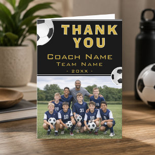 Carte De Remerciements Entraîneur de Football Équipe Photo