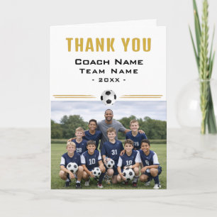 Carte De Remerciements Entraîneur de Football Soccer Photo de l'équipe Me