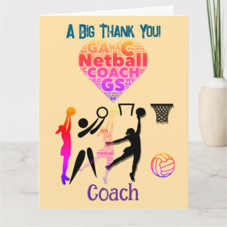 Carte De Remerciements Entraîneur de netball personnalisé