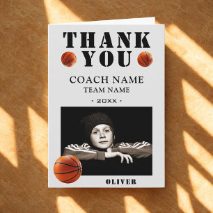 Carte De Remerciements Entraîneur de photo de sport de basket-ball 