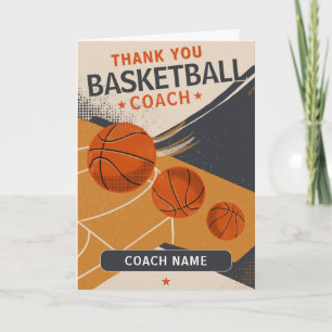 Carte De Remerciements Entraîneur d'une équipe de basket-ball moderne
