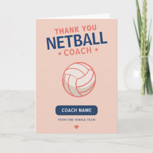 Carte De Remerciements Entraîneur d'une équipe de netball moderne