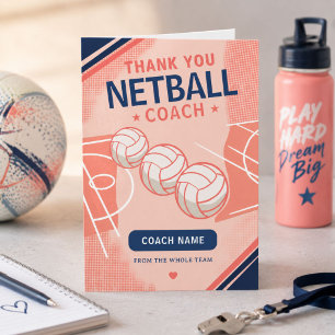 Carte De Remerciements Entraîneur d'une équipe de netball moderne
