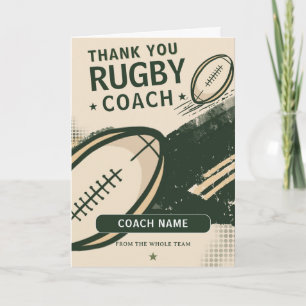 Carte De Remerciements Entraîneur d'une équipe de rugby moderne