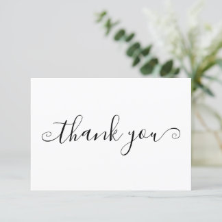 Carte De Remerciements Entreprise de script minimaliste moderne