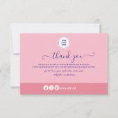 Carte De Remerciements Entreprise minimaliste rose (Devant)