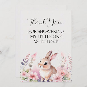 Carte De Remerciements Entrez Dans Le Bonheur Avec Le Lapin Moderne