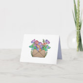 Carte De Remerciements Enveloppe mignonne avec Fleurs violettes vierge (Devant)