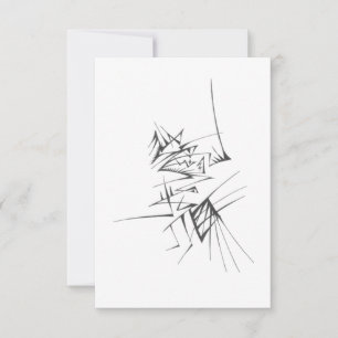Carte De Remerciements Épées Noir Blanc Art de Tatouage Tribal Abstrait