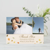 Carte De Remerciements Épouser de feuille d'automne de chute vous (Debout devant)