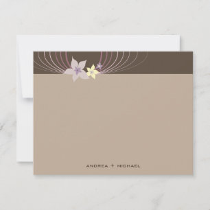 Carte De Remerciements Épouser tropical pourpre de fleurs de Frangipani