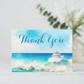 Carte De Remerciements Équipage de croisière océanique en bateau nautique (Debout devant)