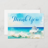 Carte De Remerciements Équipage de croisière océanique en bateau nautique (Devant / Derrière)