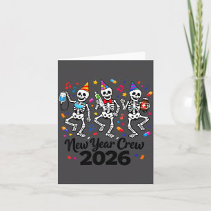 Carte De Remerciements Équipe du Nouvel An Nurse Skeleton 2026 Drôle Er I
