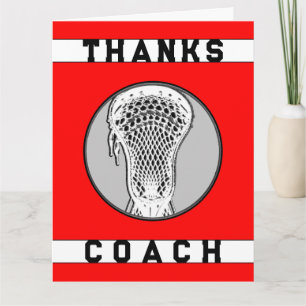 Carte De Remerciements Équipe rouge entraîneur de Lacrosse