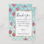 Carte De Remerciements Escaliers de sirène en Parties scintillant rose Tu (Devant / Derrière)