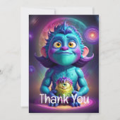 Carte De Remerciements Espace Alien & Ami  (Devant)