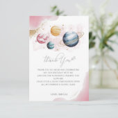 Carte De Remerciements Espace extra-atmosphérique Fille Anniversaire Gala (Debout devant)