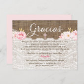 Carte de remerciements espagnol pour Baptism Bauti (Devant / Derrière)