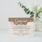 Carte de remerciements espagnol pour Baptism Bauti (Debout devant)