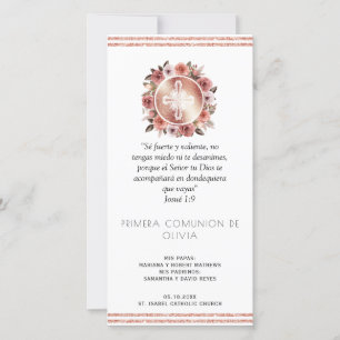 Carte De Remerciements Espagnol, Rose Gold First Communion Signet Favoris