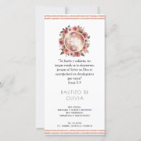 Espagnol, Rose or floral Baptême Signet Favoriser