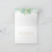 Carte De Remerciements Espagnol, Vert Vert Vert Aquarelle Bleu Plié (Intérieur)