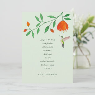 Carte De Remerciements Espoir de colibri