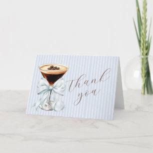 Carte De Remerciements Espresso Martini Blue Coquette Nœud