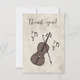 Carte De Remerciements Espresso Violino-Violon créé avec des grains de ca