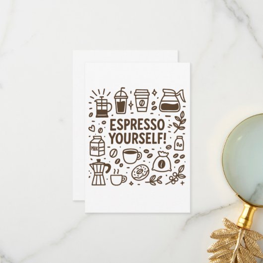 Carte De Remerciements Espresso Vous-Même ! (Devant/Arrière en situation)