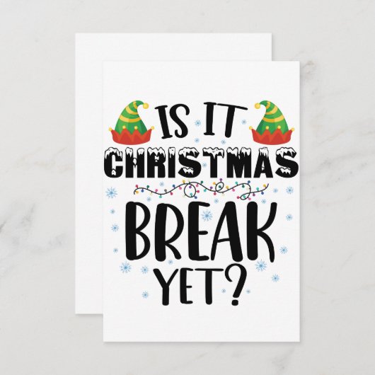 Carte De Remerciements Est-ce Noël Pause, Mais Drôle Enseignant De Vacanc (Devant / Derrière)